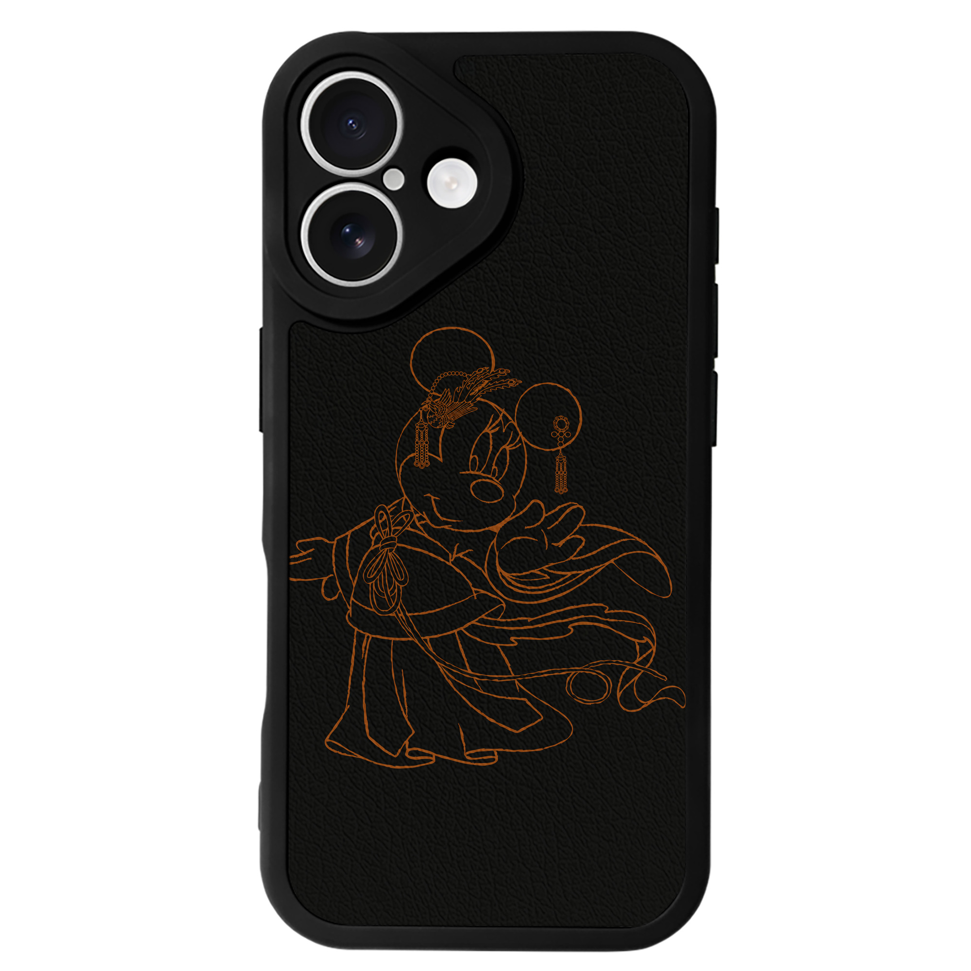 （画像用） ミッキーマウス Mickey Mouse 【iPhone 16シリーズ対応】シリコンスマホケース（レザー調） 材質：シリコン